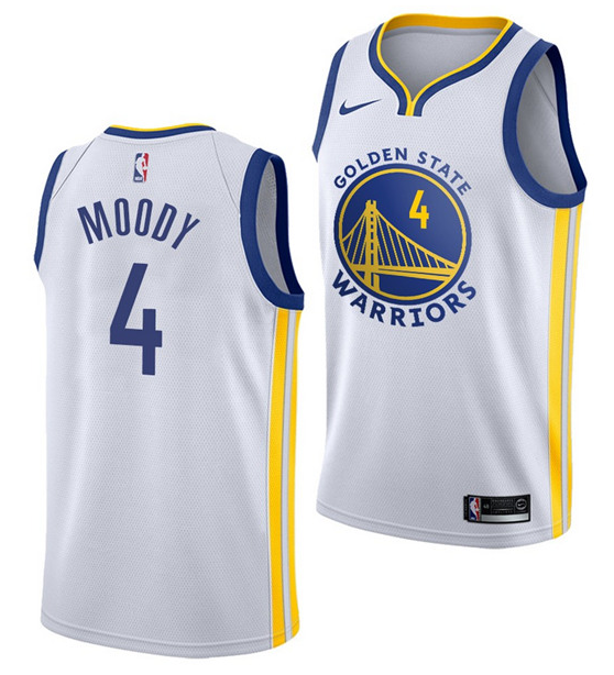 Youth Golden State Warriors #4 Moses Moody White Association Edition Swingman Stitched Jersey